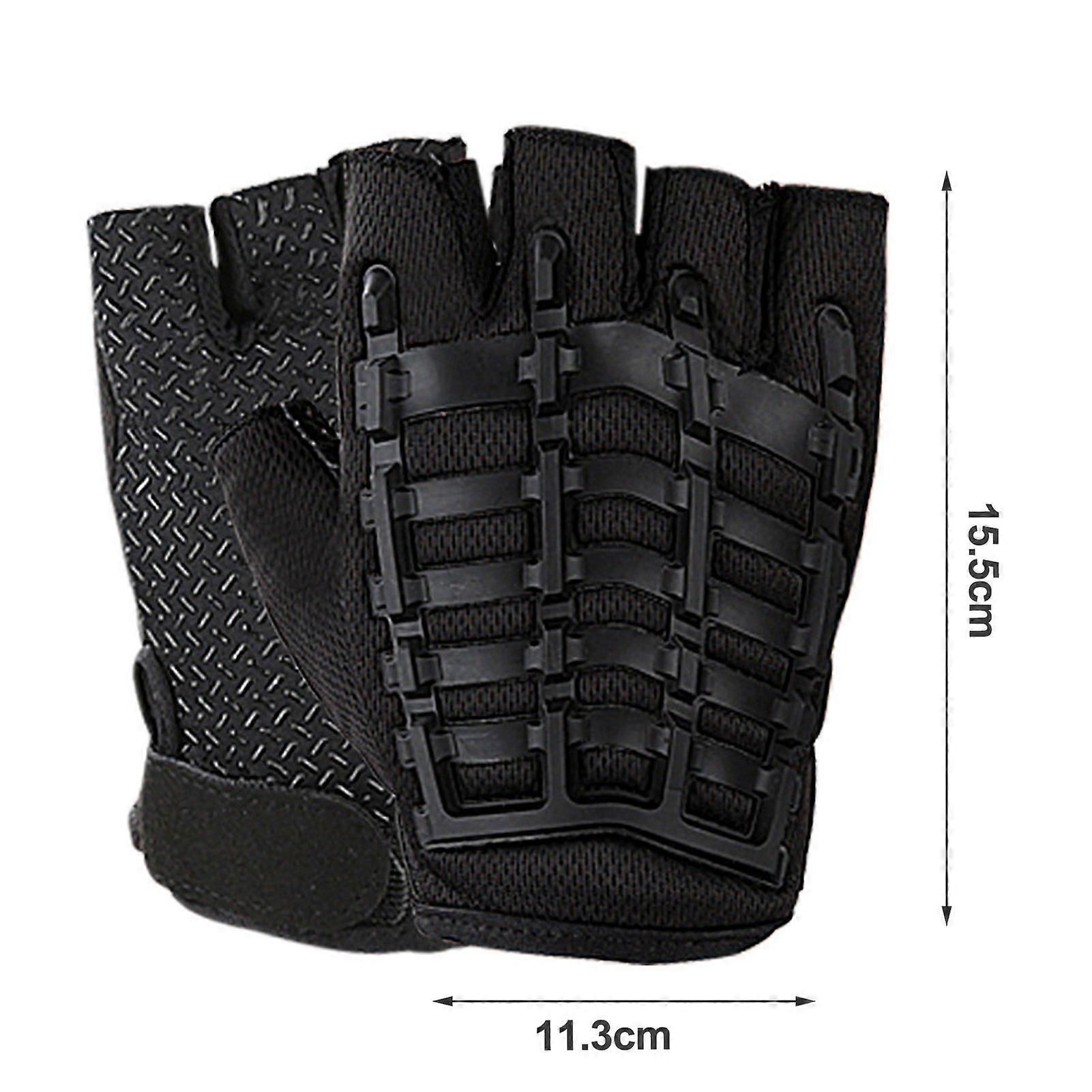 1 Pair Half Finger Fitness Gloves with Wrist Support, Non-Slip Breathable Gym Gloves for Weightlifting Strength Training Workout Sports Army Green Camouflage — image 2