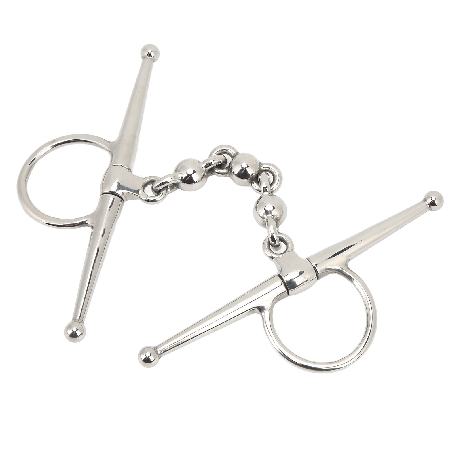 135mm Stainless Steel Horse Mouth Bit Horse Mouth Riding Full Cheek Snaffle Bit with Ball Chain โ image 4