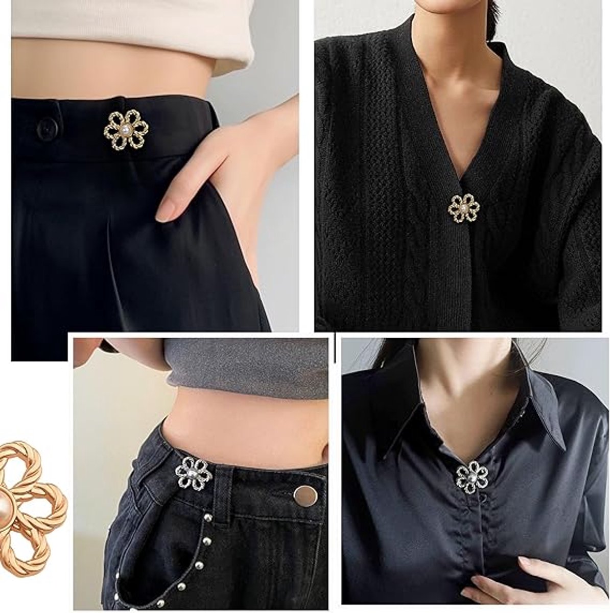 8 Pieces - Trouser Reducer - Waist Stretcher Set - Pins - Waist Extender - Jeans Shortening Buttons - Adjustable Button - Tightening Button - Tightener Buttons — image 4