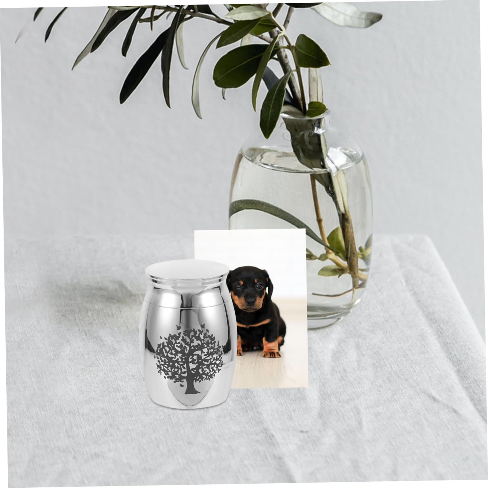 Decoration for burying cat ashes, puppy memorial hall, cat funeral, pet daddy, stainless steel mini storage jar — image 2