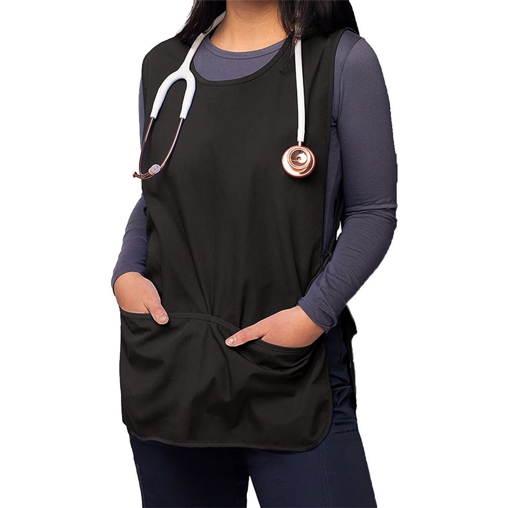 2 pack Apron Unisex Waterproof Apron with 2 Deep Pockets Art Smock for Painting Cleaning Artiest Apron work kitchen(black) — image 5
