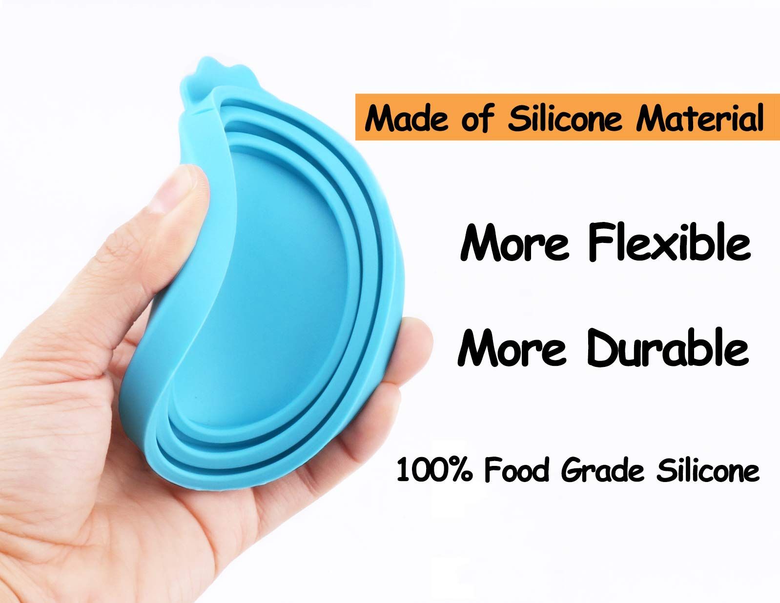 Pet Food Can Cover Silicone Can Lids for Dog and Cat Food(Universal Size, One fit 3 Size Food Cans), Blue and Green โ image 4