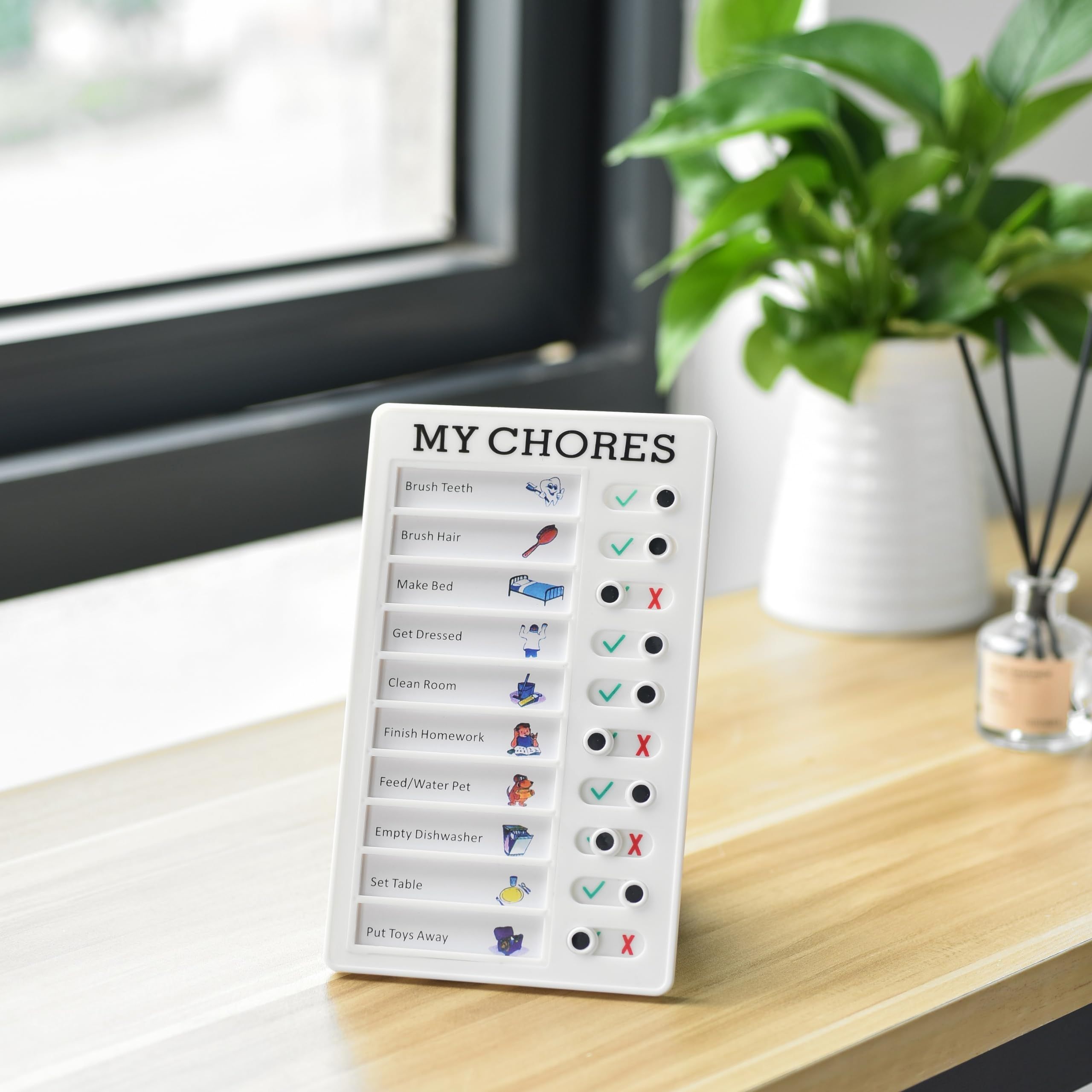2 Pieces Chore Chart for Multiple Kids,Daily Chore Schedule for 2 Kids，Memo Checklist Plan Board Detachable Plastic — image 2