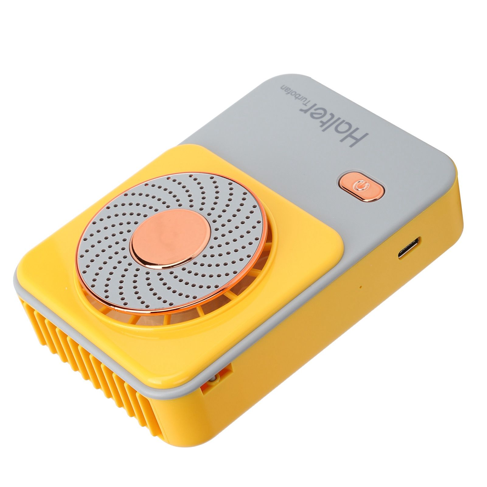 3‑Gear Adjustable Electric Fan Portable Handheld Hanging Neck Fan USB Charging for OutdoorsYellow — image 4
