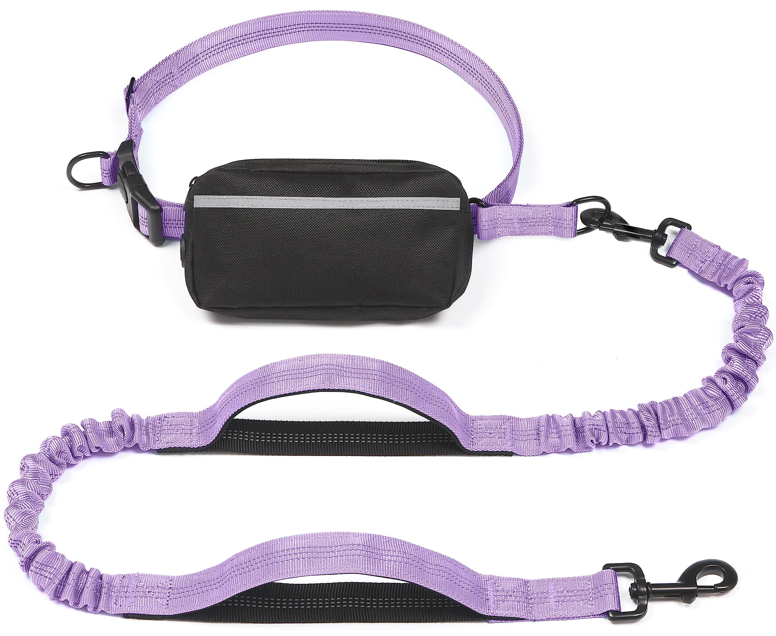 Hands-Free Dog Leash with Waist Belt and Storage Pouch, Shock-Absorbing Bungee Leash for Running, Walking, and Outdoor Adventures, Reflective Safety Design for — image 3