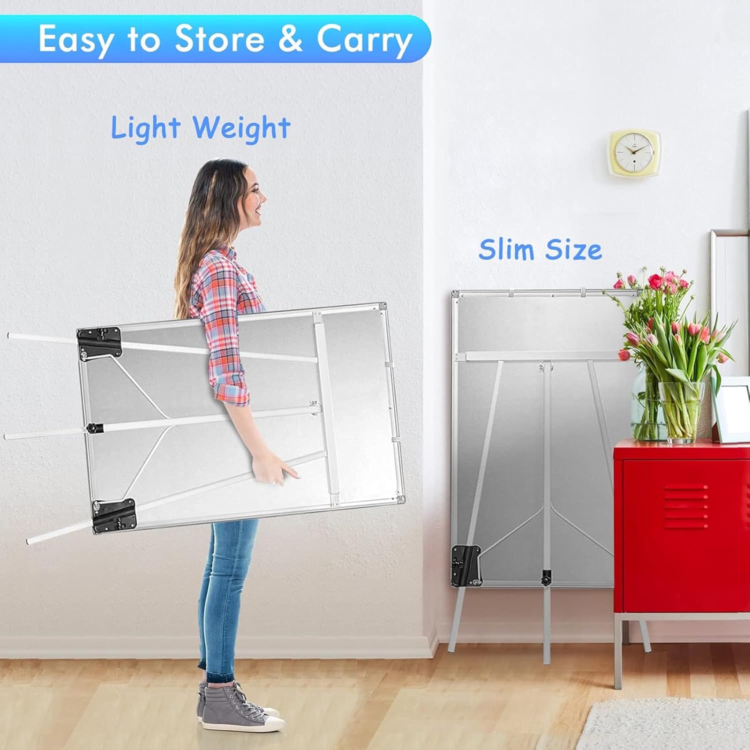 CARLA HOME Whiteboard Easel Portable Magnetic Dry Erase Board with Adjustable Tripod Stand & Height Adjustable for Office & Home (90x60cm) — image 6