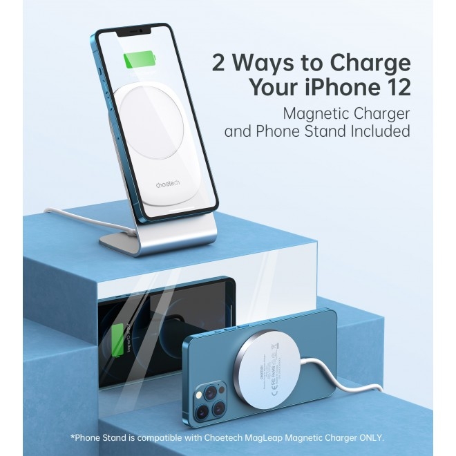 CHOETECH MA00117-SL MagLeap Magnetic Wireless Charger with Stand and AC Adapter โ image 6