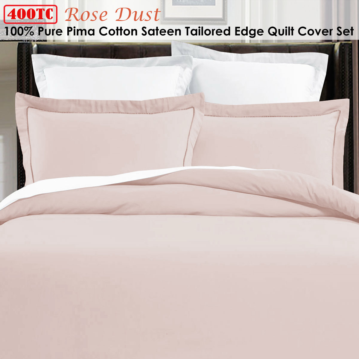Grand Aterlier Pima Cotton Rose Dust Quilt Cover Set King — image 2