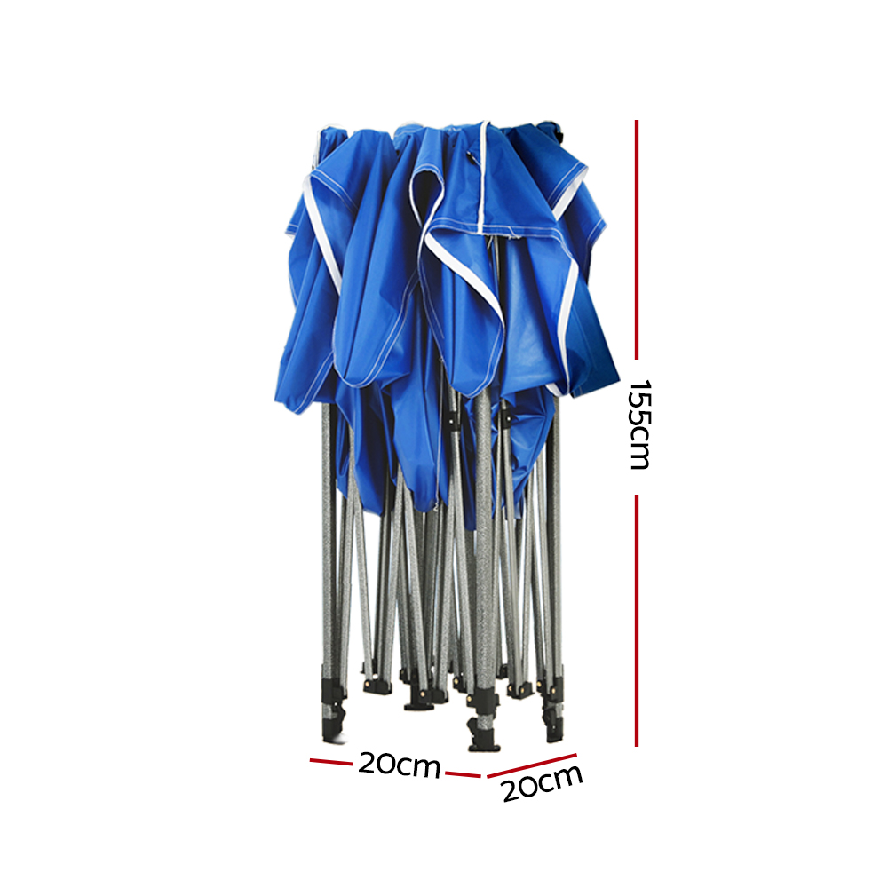 Instahut Gazebo Pop Up Marquee 3x3 Folding Tent Outdoor Camping 500D Oxford Blue — image 3