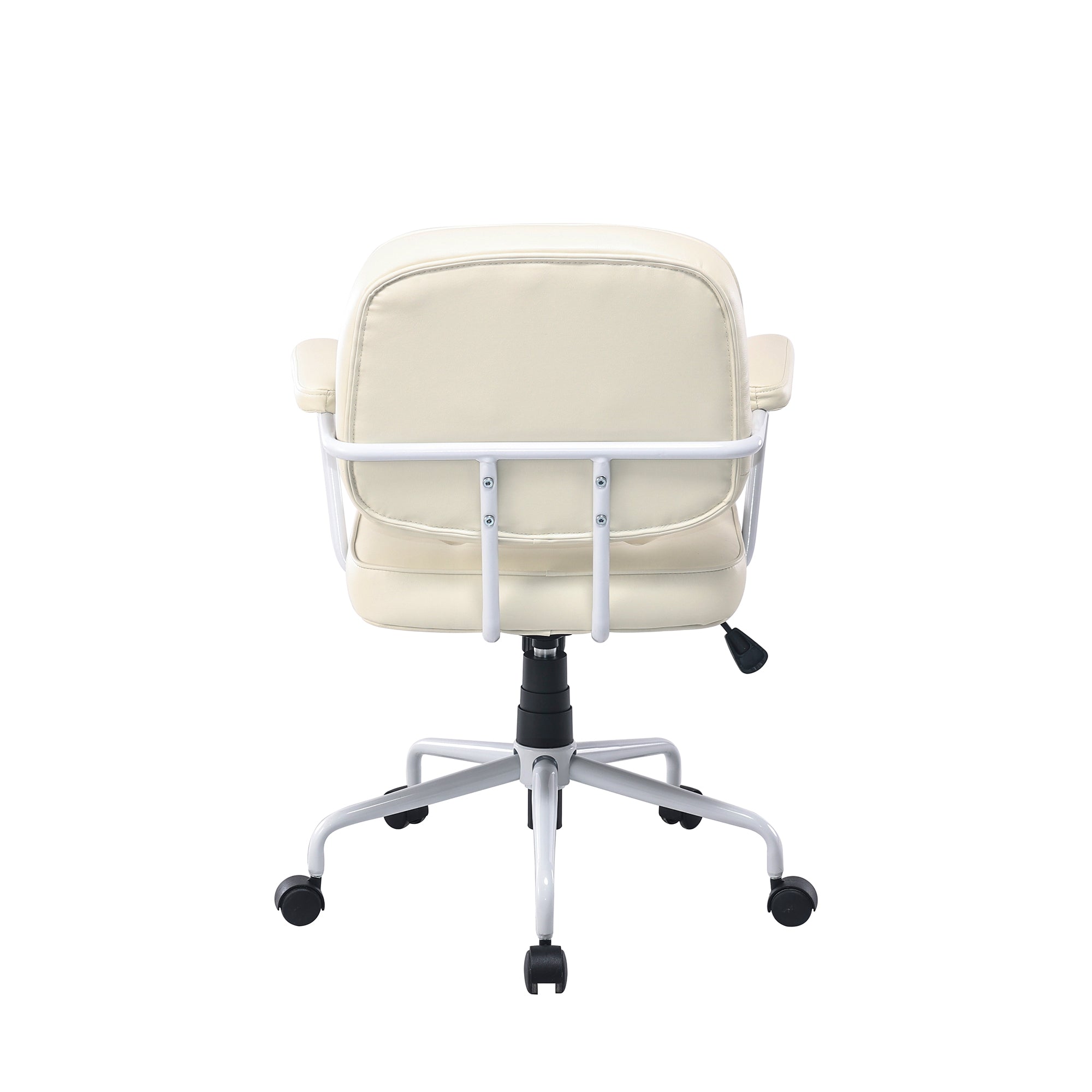 Louise White Frame Faux Leather Home Office Chair in Beige โ image 4