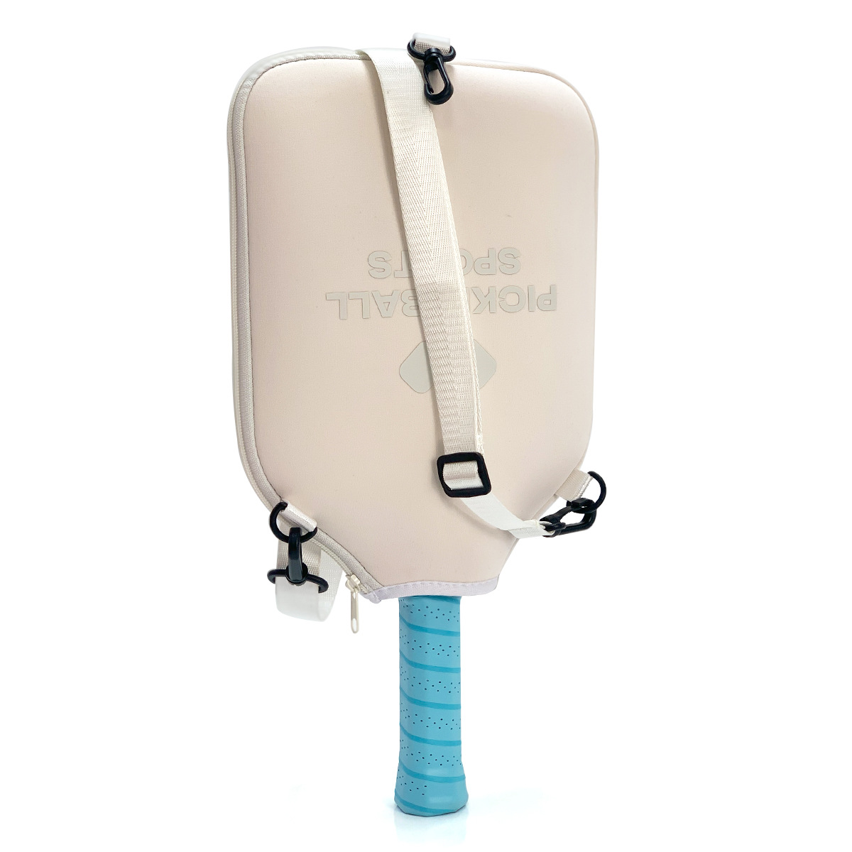 SA04 Beige Neoprene Pickleball Paddle Cover (racket not included) - Protective Crossbody Bag with Adjustable Shoulder Strap and Fence Hook - Universal — image 2