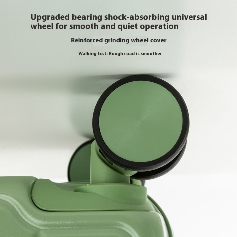 Dark Green 18-Inch Lightweight Carry-On Luggage - Waterproof & Anti-Theft Suitcase with Silent Universal Wheels โ image 3