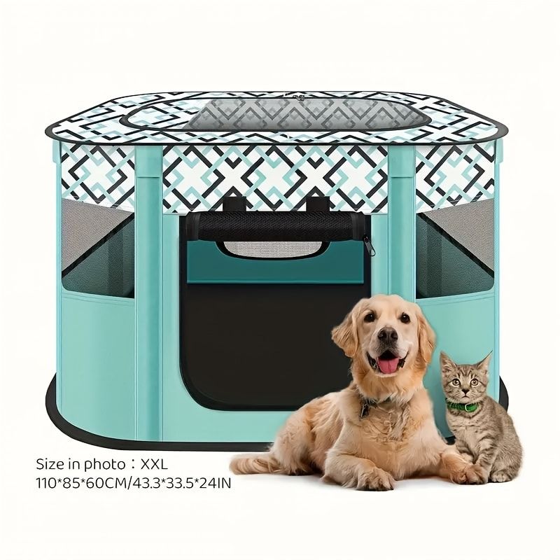 Foldable Pet Playpen for Cats and Small Dogs, Portable Puppy Exercise Cage, Indoor Pet Enclosure with Breathable Mesh, Perfect for Travel, Camping, and Outdoor — image 3