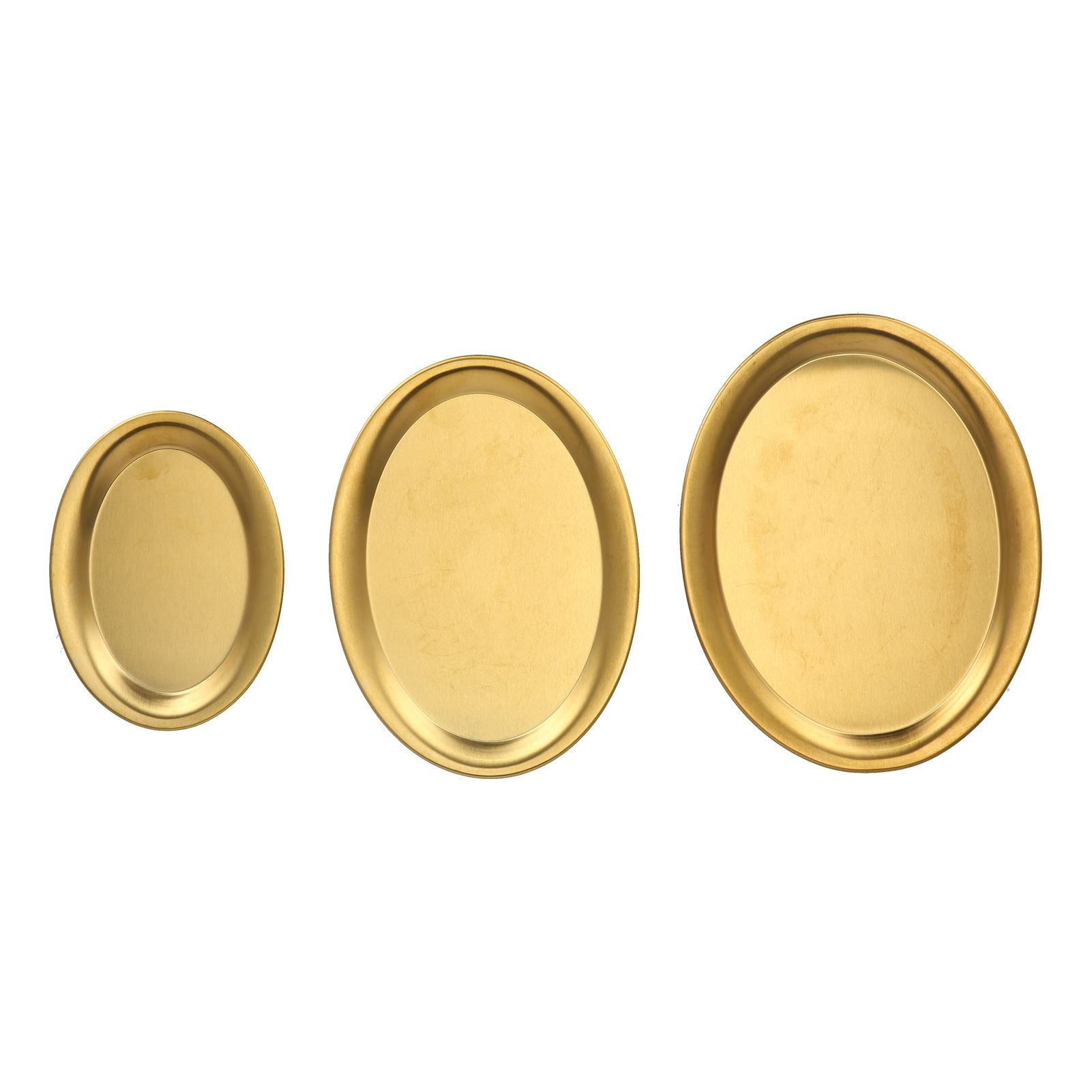 3pcs Stainless Steel Dessert Tray Mirror Polishing Process Snack Jewelry Display TrayGold — image 4