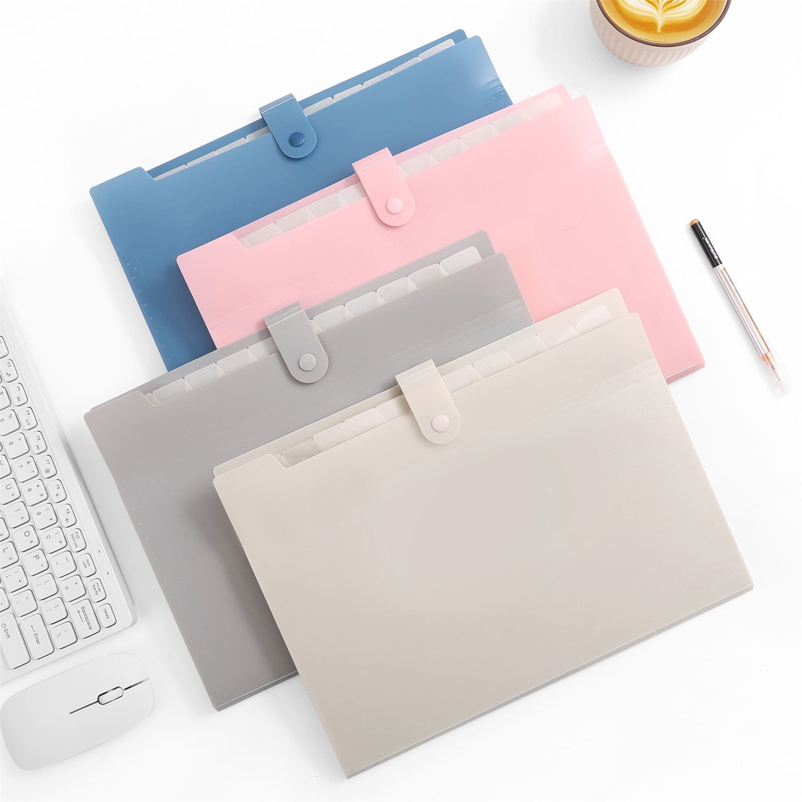Expanding File Organizer with 8/12 Pockets Accordion File Folders with Labels Portable Document Paper Bill Receipt Organizer Home College Schǒ-ǒl Letter Size — image 4