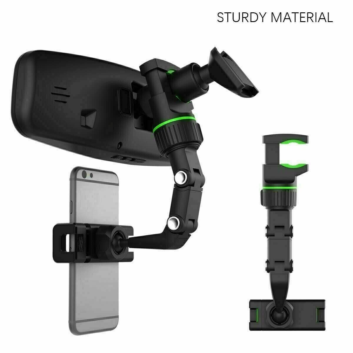 New 360° Rearview Mirror Phone Holder for Car Multifunctional Mount Phone and GPS Holder Universal Rotating Car Phone Holder — image 5