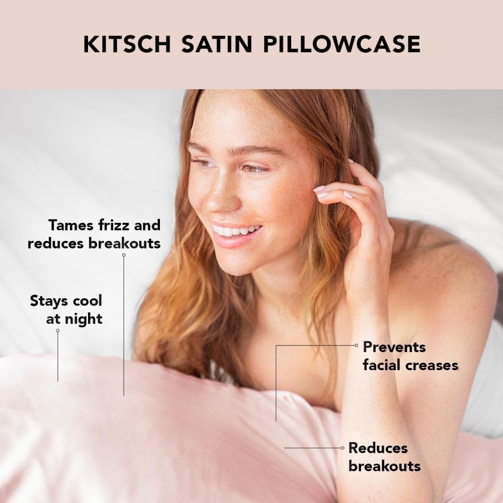 1-Pair Pink Luxury Satin Silk Pillowcase for Hair and Skin - Smooth Cooling Pillow Cover with Envelope Closure - Queen (20x30") — image 3