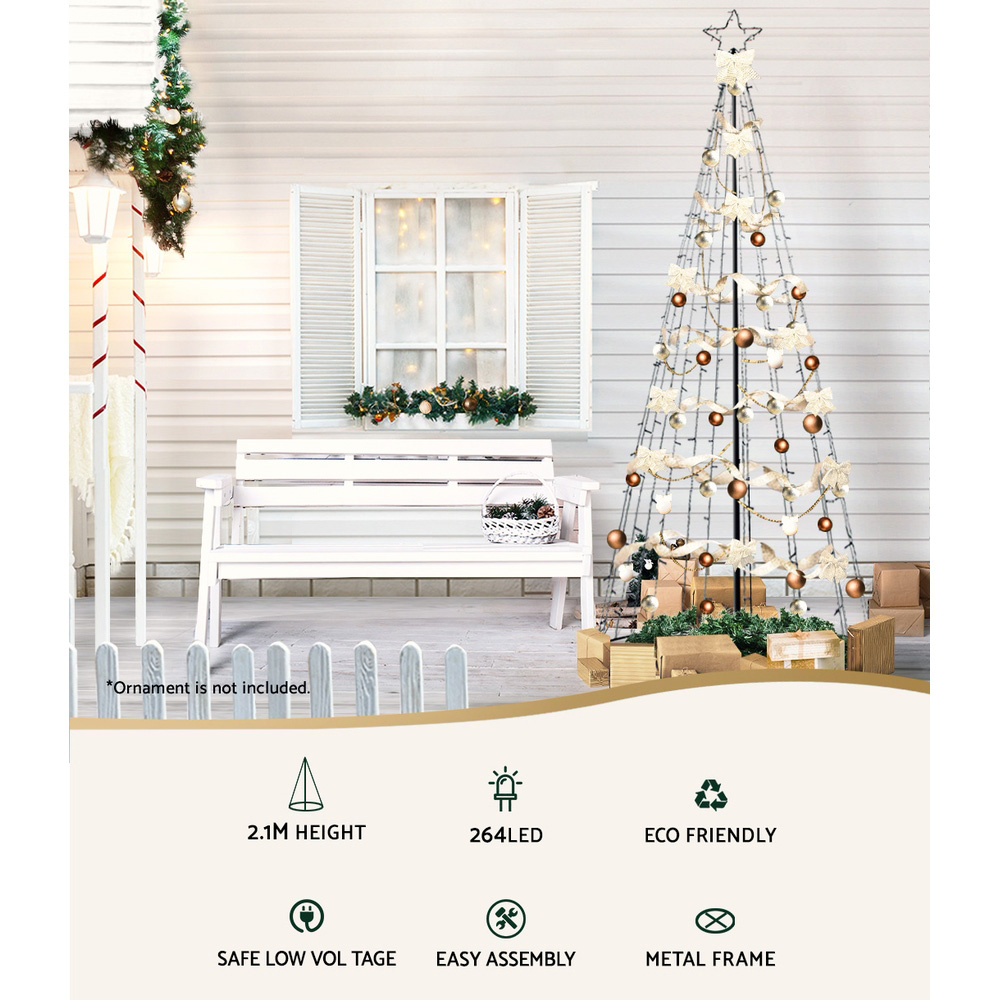 2.1M Christmas Tree LED Solar Warm Jingle Jollys — image 3