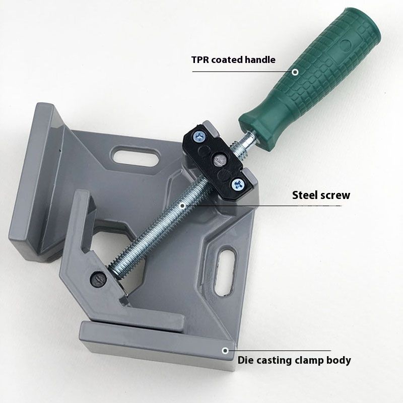 Aluminum Single Handle 90 Degree Right Angle Clamp Woodworking Frame Clip Right Angle Folder Tool — image 4