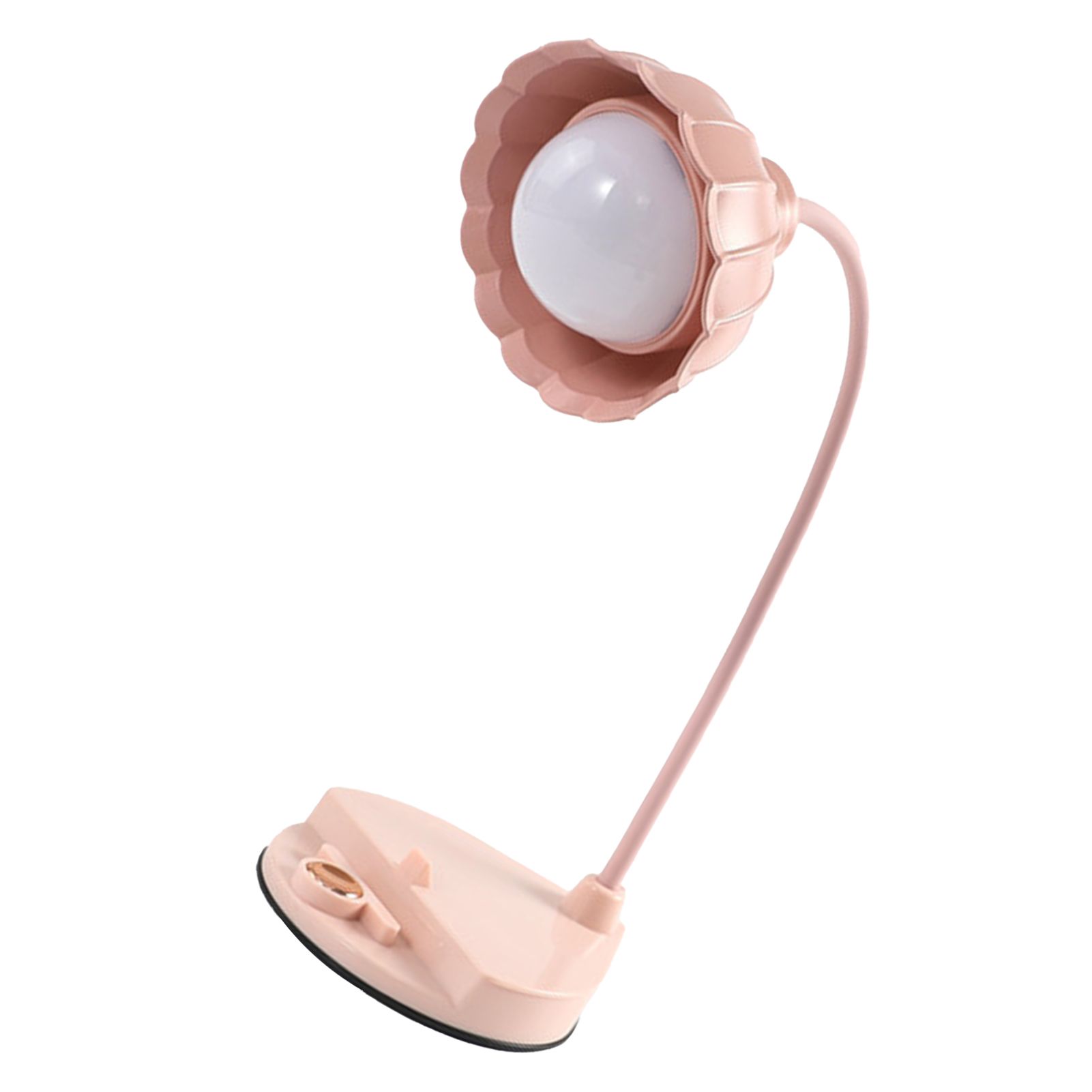 LED Reading Light Plastic Flower Shaped Touch Sensitive USB Charging Folding Table Lamp for Bedroom Dormitory Pink — image 2