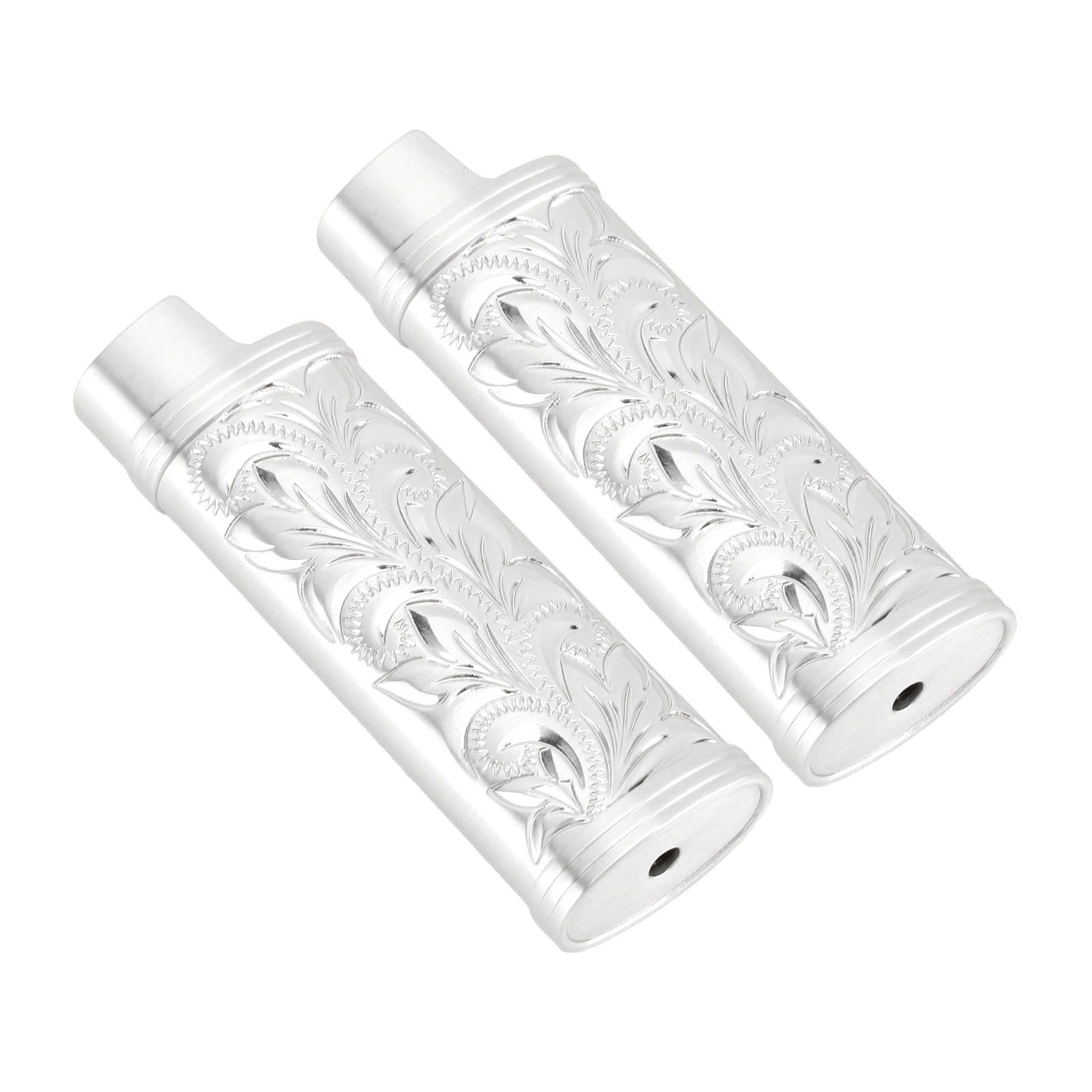2Pcs Lighter Case Zinc Alloy Lighter Storage Container Floral Pattern for Outdoor Camping Hiking Silver โ image 6