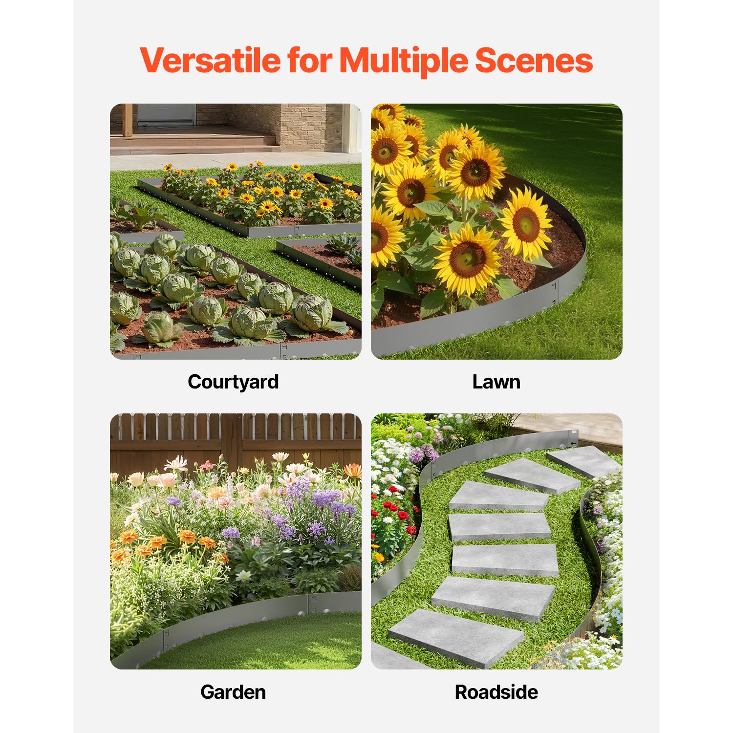 Steel Landscape Edging, 5 Packs 990 × 181 mm Rust-Resistant Metal Landscape Edging, Bendable Garden Edging Border, Heavy Duty Lawn Edging, Easy-to-Install — image 6