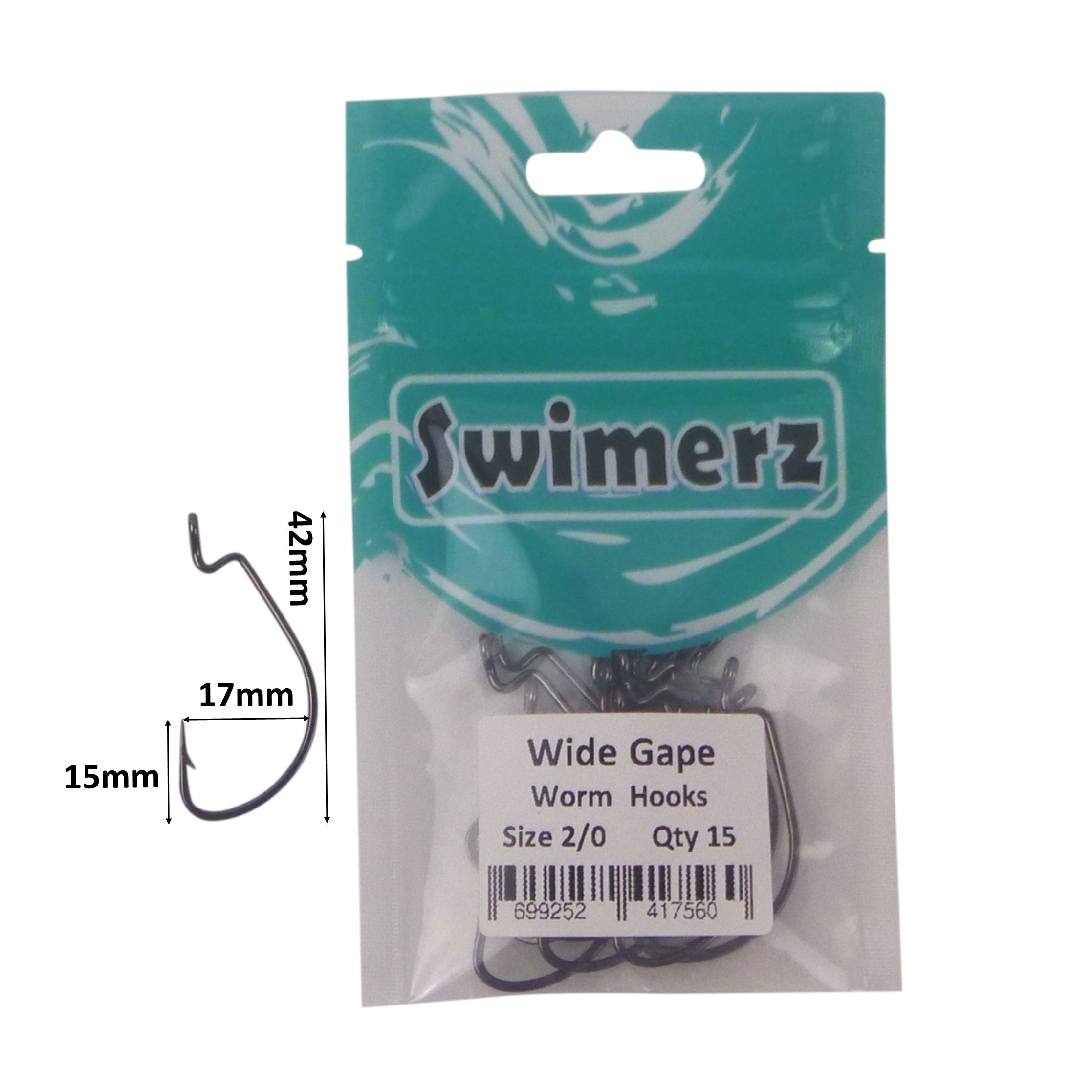 Swimerz 2/0 Wide Gape Worm Hook 15 Pack — image 3