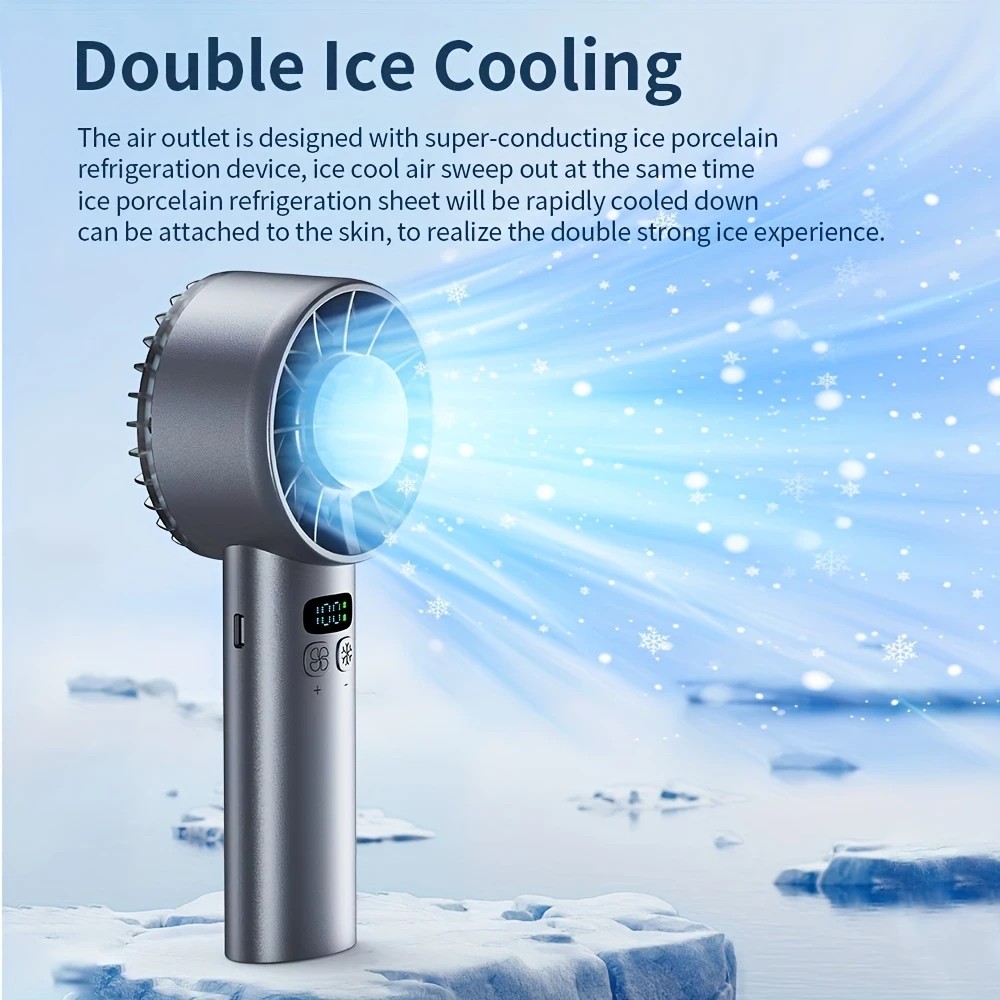 Hurricane Ice-Bag High-Speed Fan|100-Speed Adjustable, Second-Level Cooling, Lightweight and Portable Summer Travel Essential.BLACK — image 6