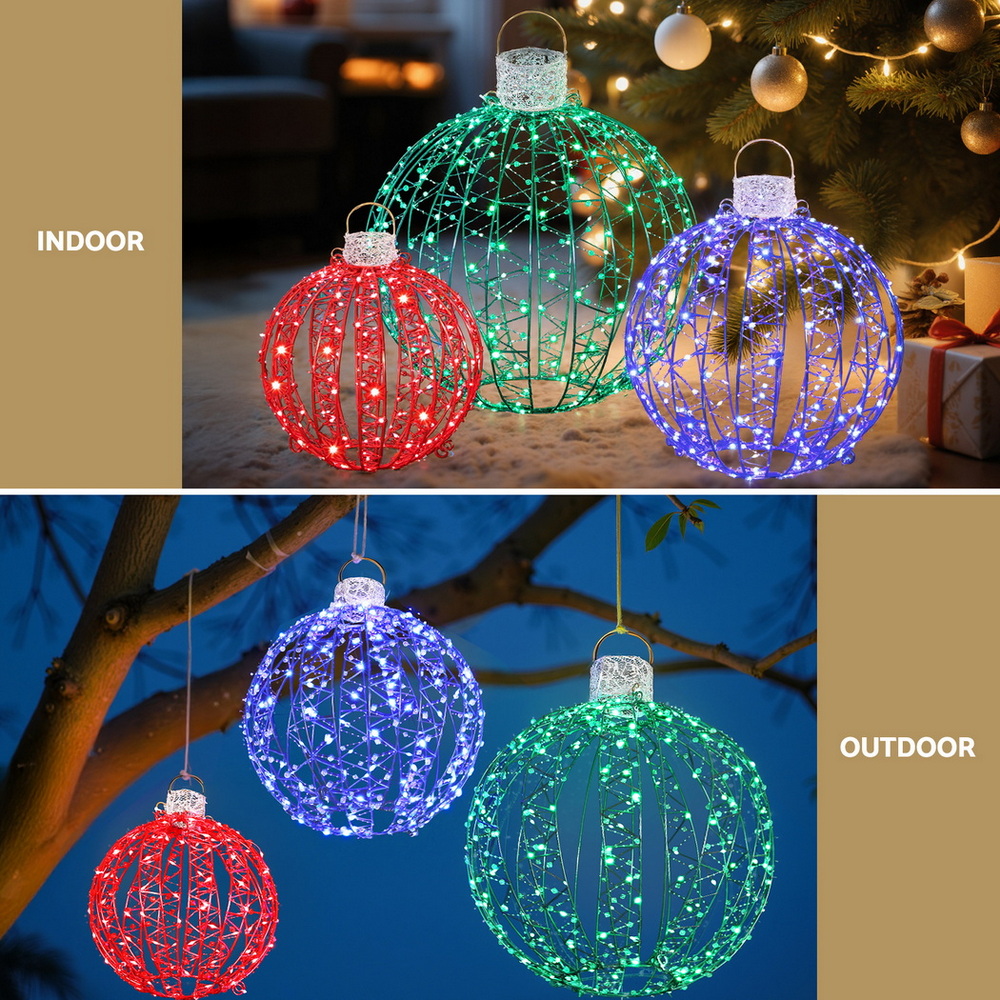 Jingle Jollys Christmas Lights 320 LED Fairy Light 3pcs Ball Decorations Set — image 5
