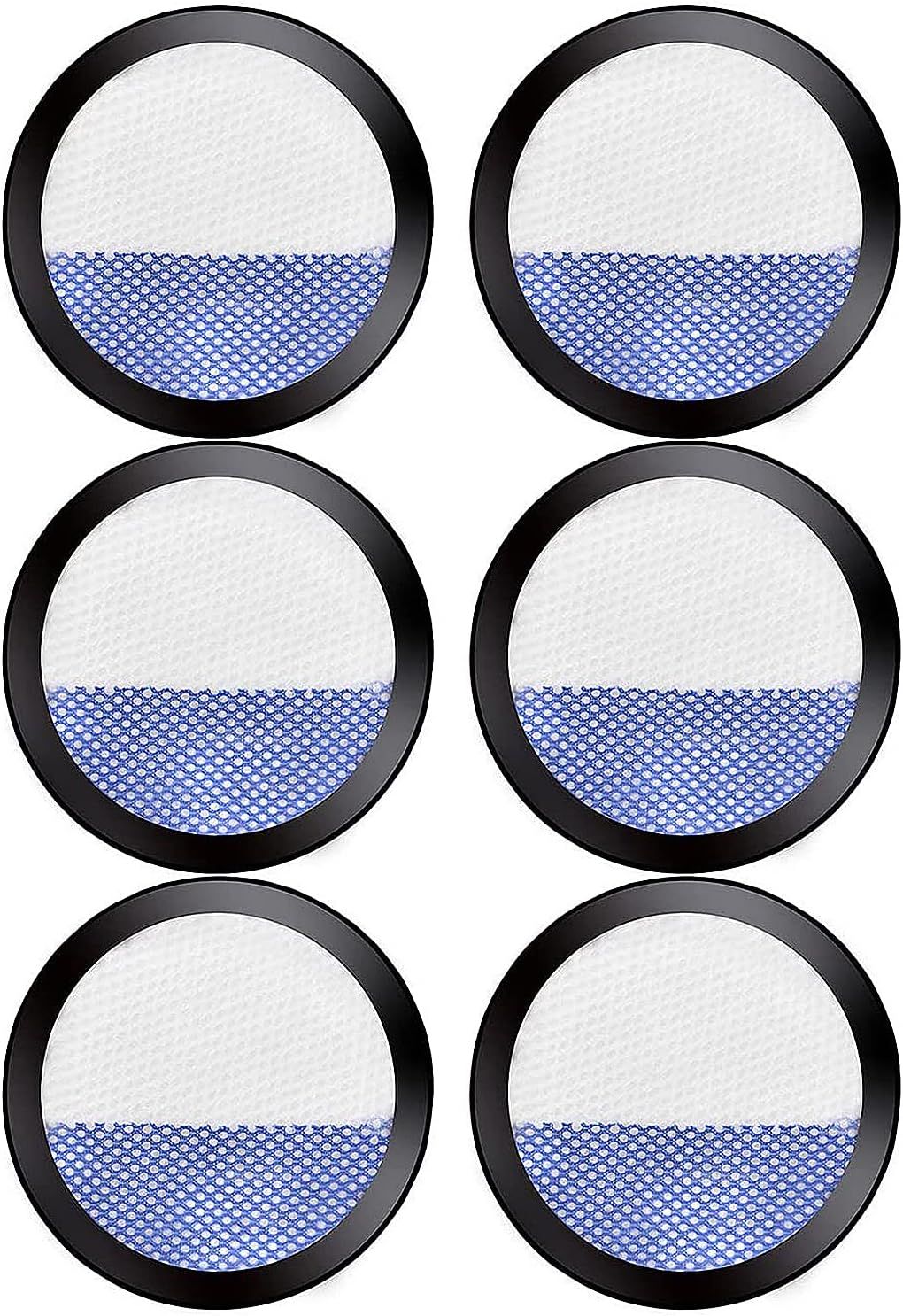 6 Pack Replacement ilters or Eureka RapidClean Pro Cordless Stick Vacuum Cleaner NEC180 NEC185 NEC186 NEC190