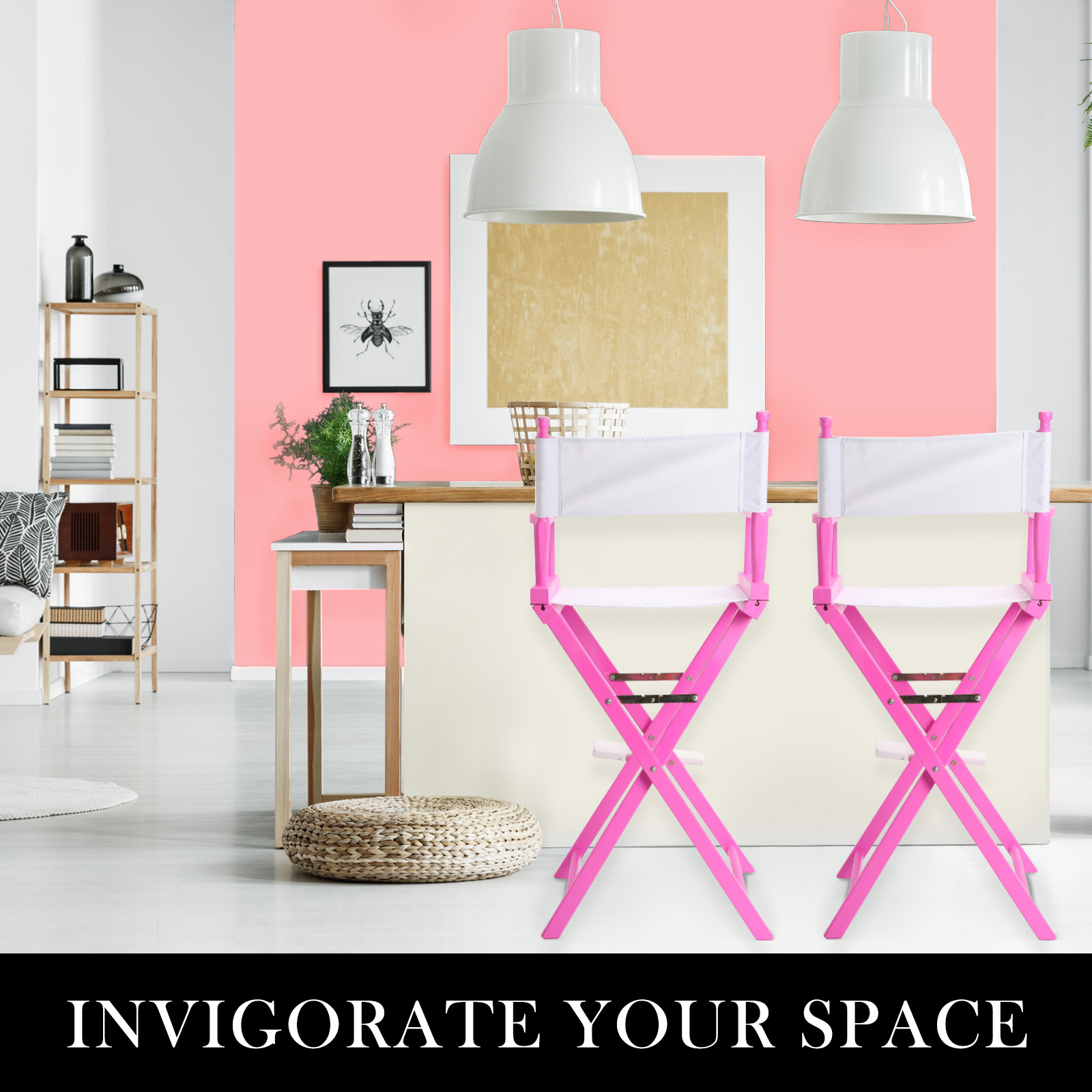 Director Movie Folding Tall Chair 76cm PINK HUMOR โ image 6