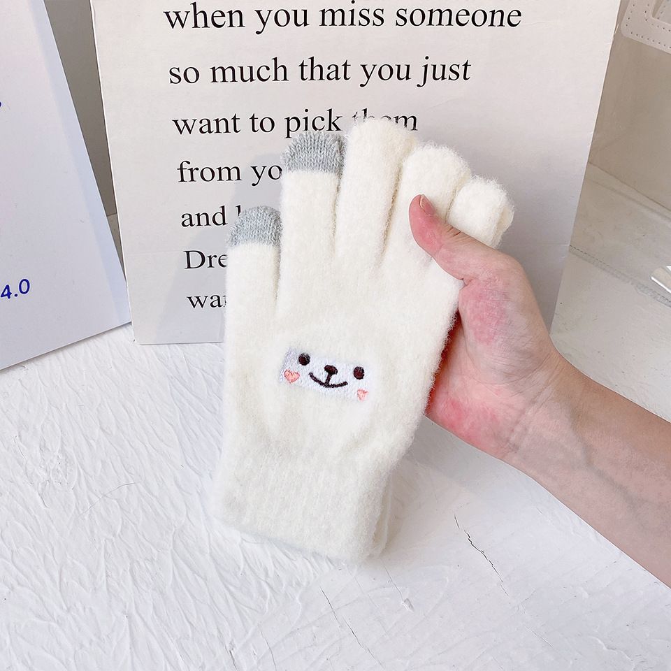 Gloves For Women Thickened Double-Layer Winter Warm Gloves Women'S Knitted With Velvet For Cold Protection โ image 2