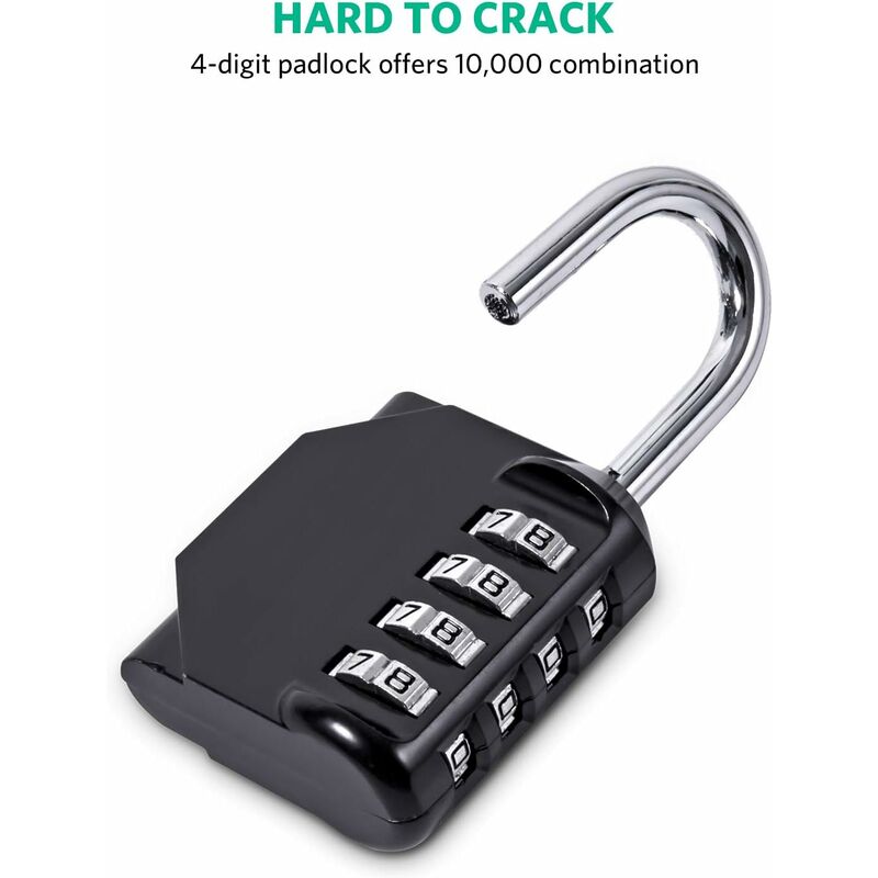 Padlock, Code Lock, Gym Lock, Waterproof Outdoor 4 Digit Resettable Combination Lock For School Gym Locker, Shed โ image 2