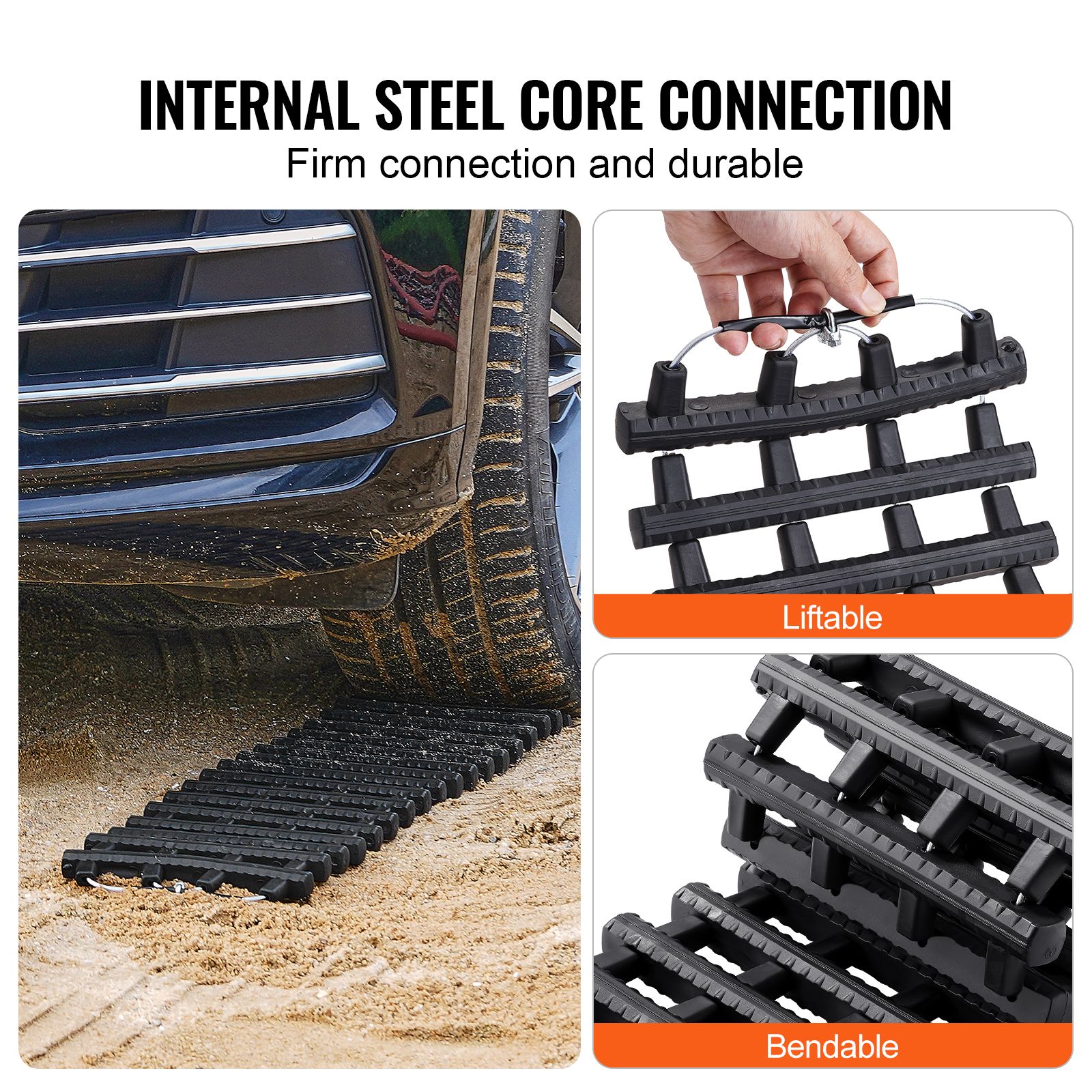 7 TON Traction Boards with TPR Material, Recovery Boards for Off-road Vehicles/Cars/Pickups/SUVs/RVs, Pair Tire Traction Mats on Snow, Sand, Mud and Loose — image 5