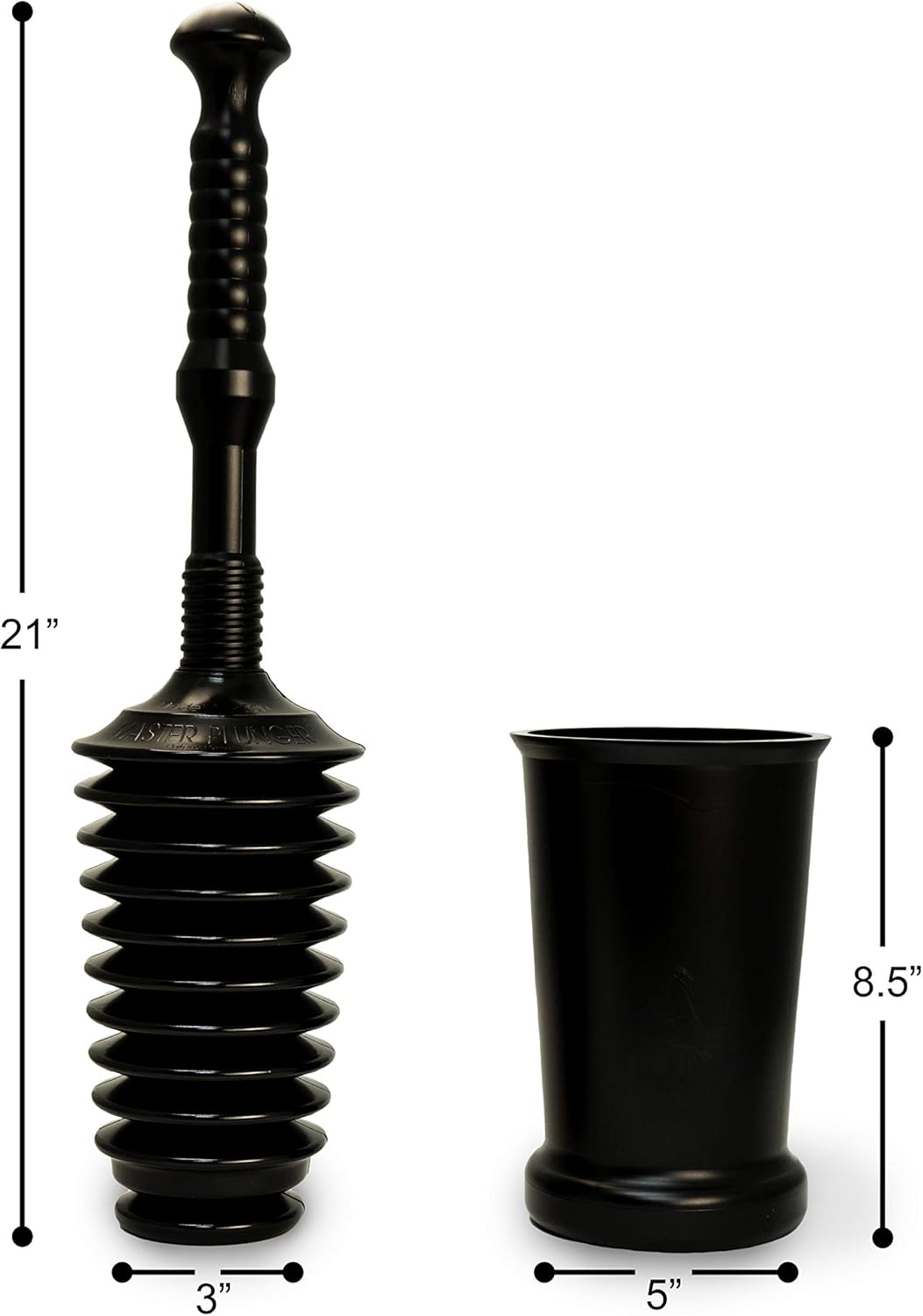 Master Plunger MP500-3TB Heavy Duty Bathroom Toilet Plunger Kit with Tall Bucket. Equipped with Air Release Valve, Black — image 4