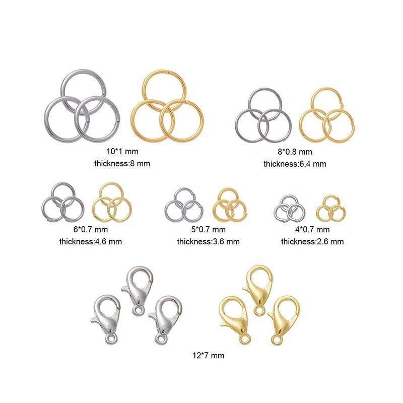 800x Jump Rings Split Lobster Clasps Hooks For DIY Jewelry Making Necklace — image 3