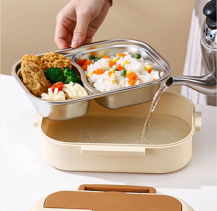 2 Grids 316 Stainless Steel Insulated Lunch Box with Compartments Large Capacity Bento Box with Insulated Bag โ image 6