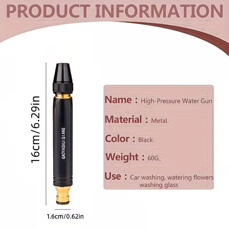 2Pcs Direct Injection High Pressure Car Wash Water Nozzle, Black Pacifier Type for Garden Watering & Ground Washing — image 2