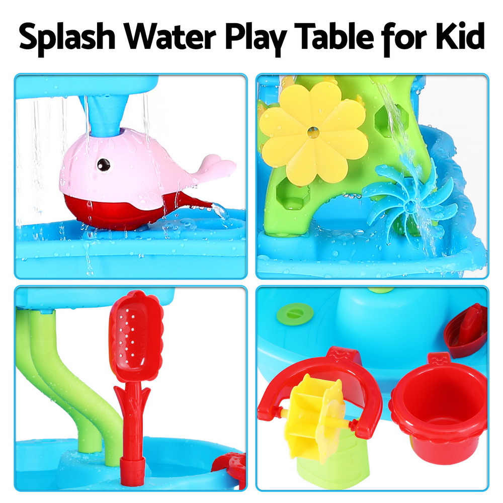 Keezi Kids Sand and Water Table 4-Tier Waterfall Sandpit Toys Beach Shovel โ image 6