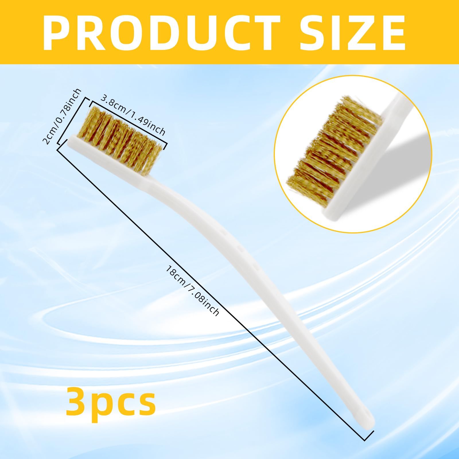 Small Brass Brush 3PCS Brass Wire Brushes for Cleaning, Rust Remover for Metal Wood Rustoleum Fabric Spray Paint โ image 2