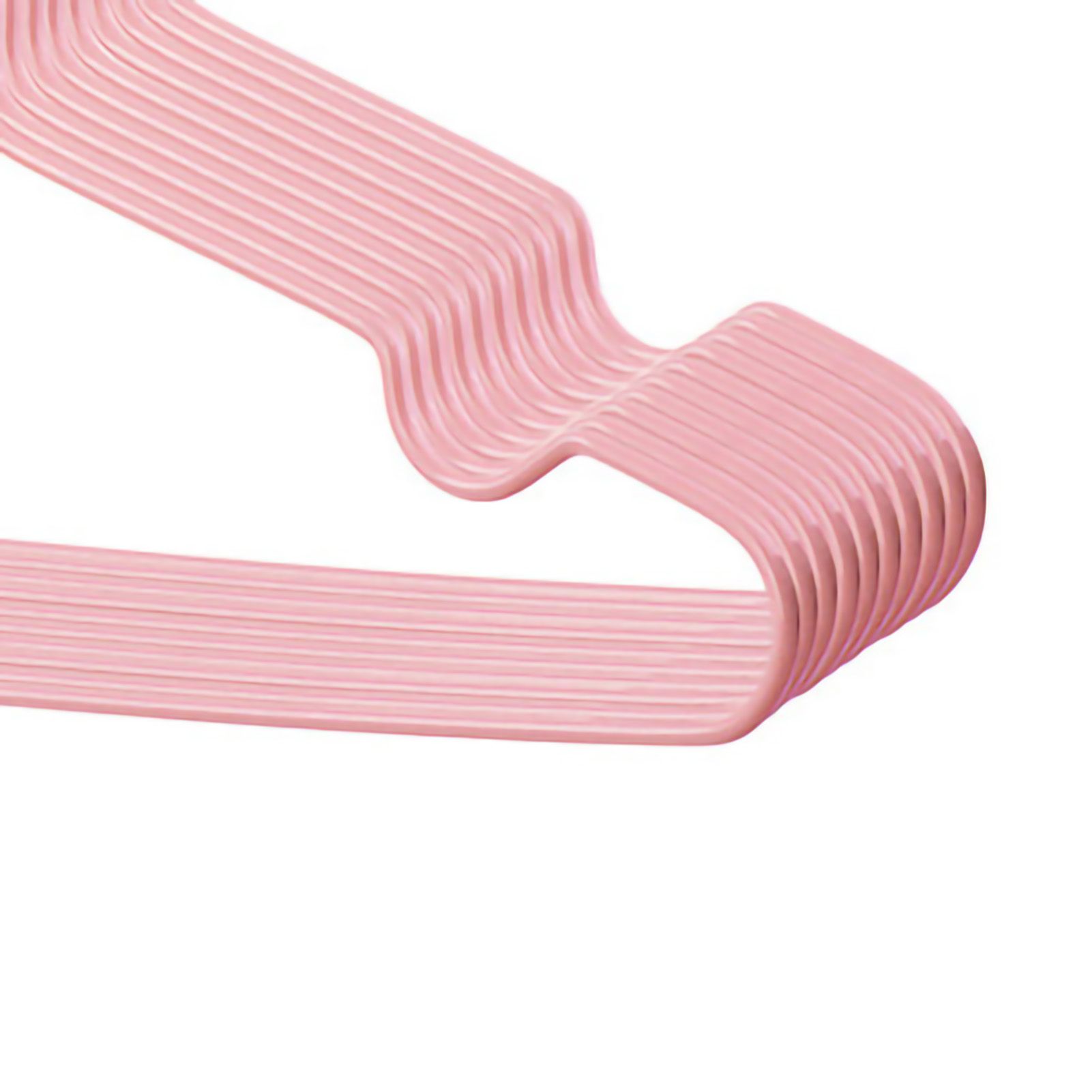 10Pcs Seamless Clothes Hanger Wet Dry Use Anti Deformation Anti Slip Colored Clothes Hangers for Home Dorm Nordic Powder 30cm — image 4