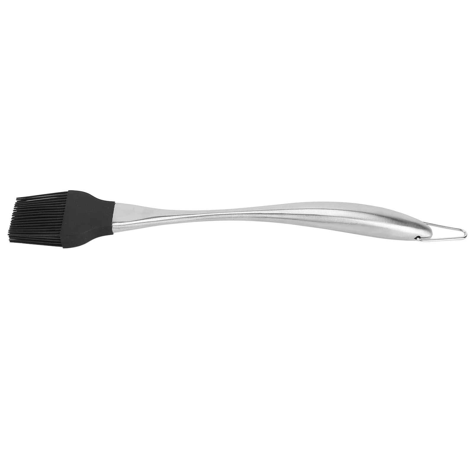 Silicone Brush Stainless Steel Handle High Temperature Resistant Kitchen Baking Barbecue Sauce Oil BrushCurved Handle Large Black — image 3