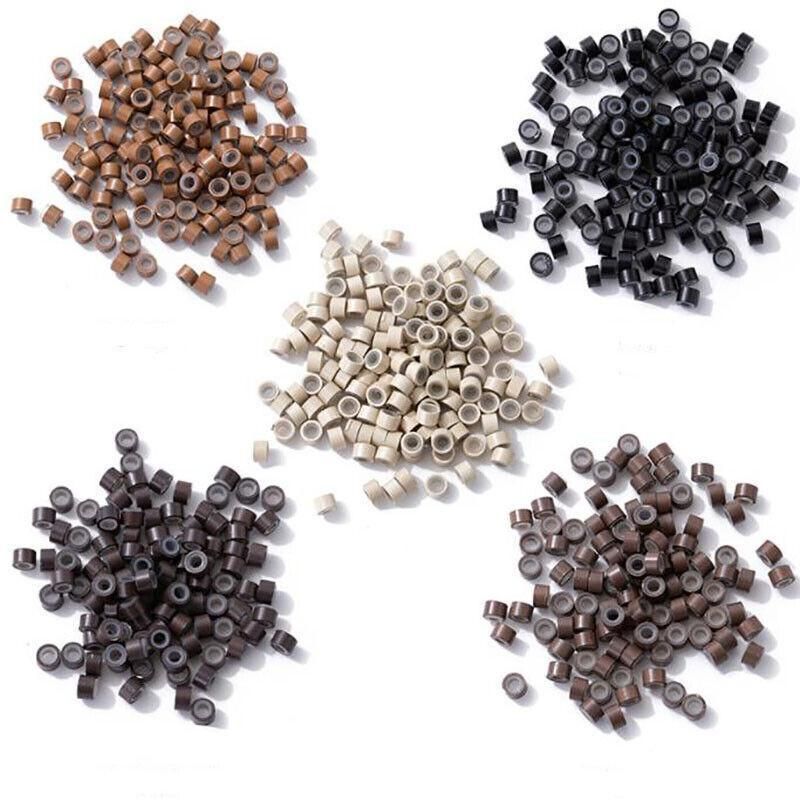 Hair Extension Micro Rings Beads 200 Silicone Lined Microbeads 5Mm X 3Mm Links โ image 3