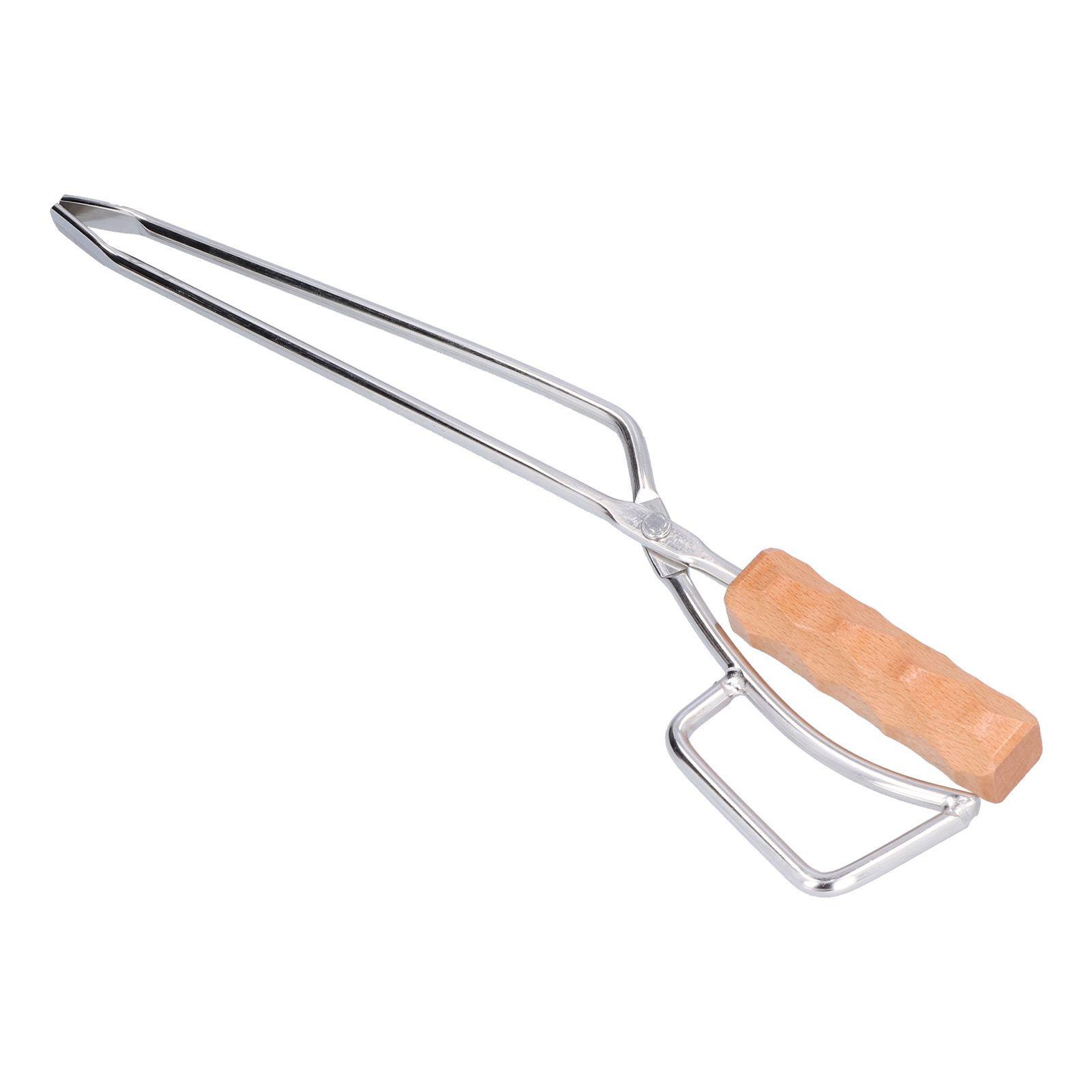 Log Tongs Beech Wood Handle Stainless Steel Clamp High Temperature Resistance Fire Tong for Outdoor Camping Picnic โ image 2