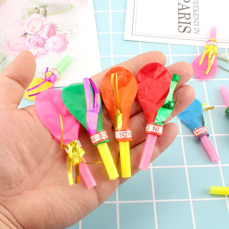 100 Piece Party Whistle and Blowout Set - 50 Whistle Balloons and 50 Party Blowers, Colourful Noise Makers for Birthdays, Celebrations and Party Bags โ image 5