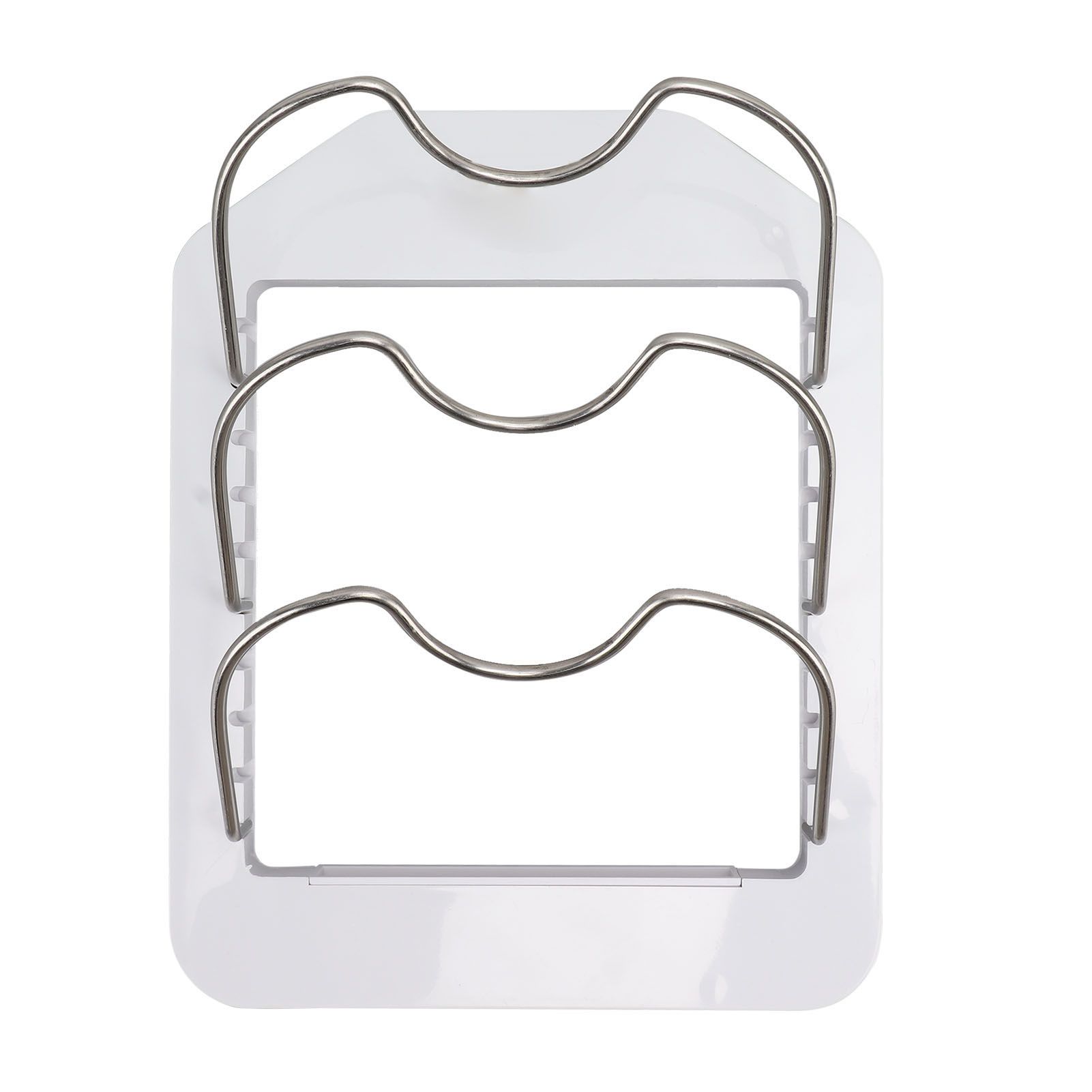 Pot Lid Organizer Plastic U Shaped Cooking Top Cover Storage Rack for Home Kitchen White — image 5