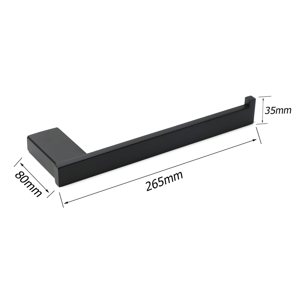 Bathroom Matt Black Stainless Steel Square Towel Rack Clothes Wall Mount Holder โ image 2