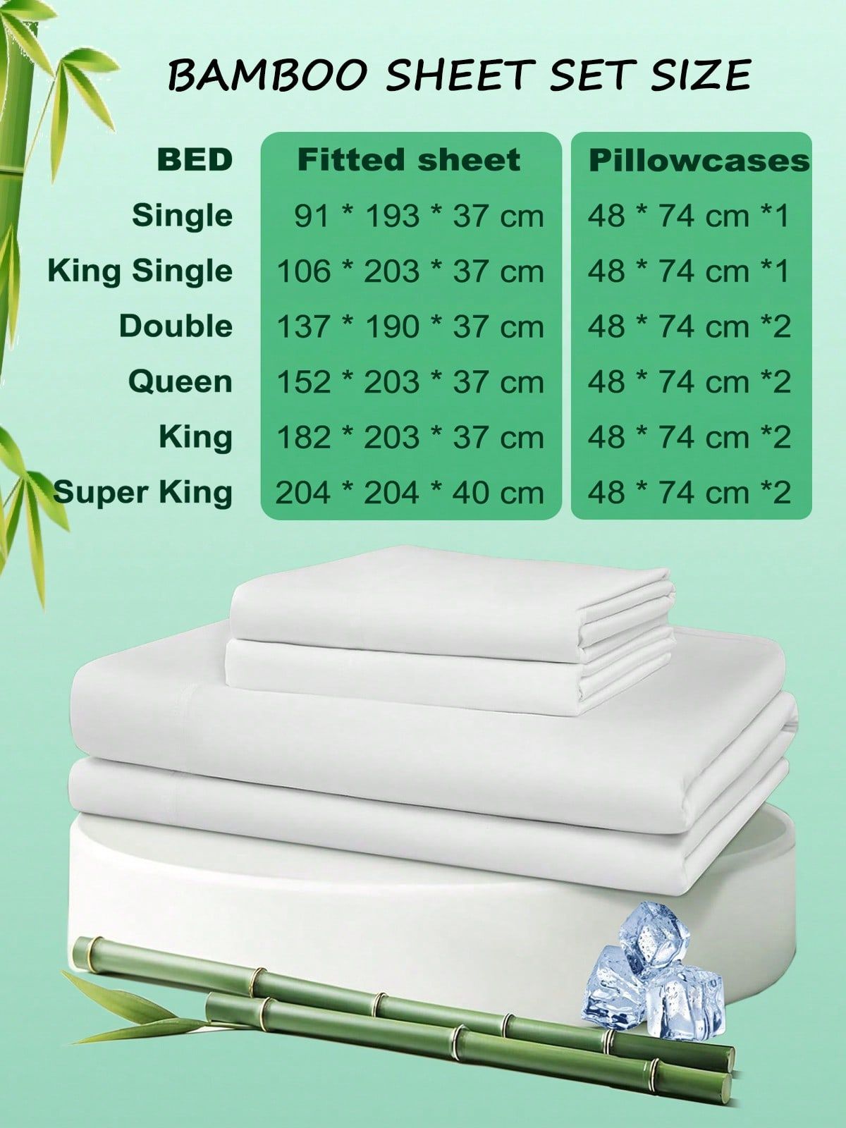 Hotel Breathable Bamboo Fitted Sheet & Pillowcase-3 Piece-Ultra Soft 2000TC Breathable Fitted Bed Sheets Set with 40 Centimetre Deep Pocket-Cooling Sheets for — image 6