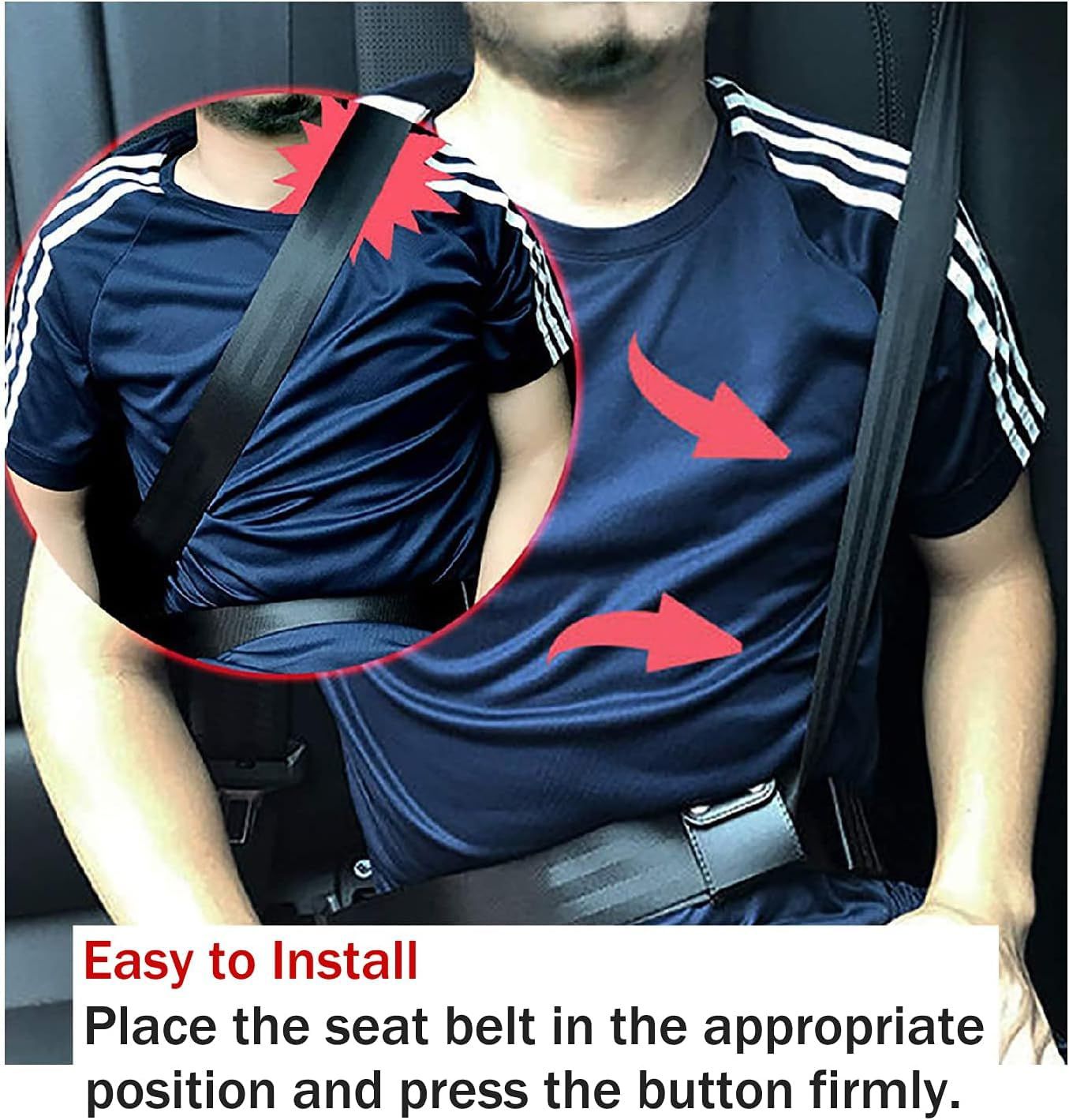 2 Pack Universal Vehicle Seat Belt Adjuster Car Seat Belt Clip Positioner Locking Clip Shoulder Neck Protector — image 3