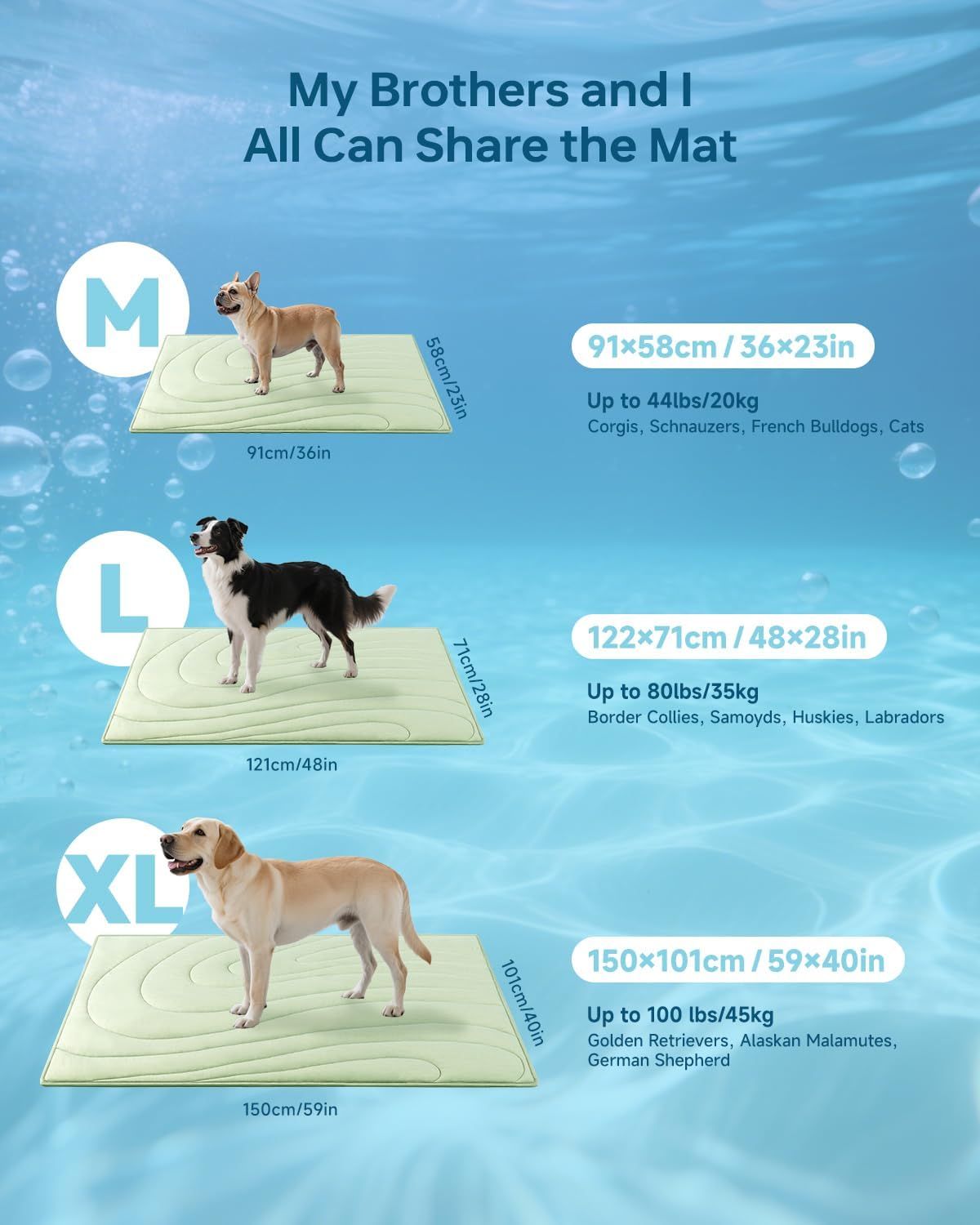 Cooling Mat for Cats, 36"x23" Self-Cooling Dog Bed with Arc-Chill Technology 3.0(QMAX>0.5), Non-Slip Washable Pet Cooling Pad for Small & Medium Dogs, Indoor — image 3